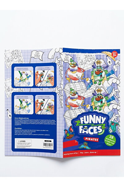 The Monarch Co Funny Faces Korsanlar Eğitici Boyama ve Çıkartma Kitabı - 28 S...