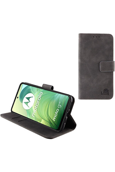 Lime&co Θήκη Lime από Συνθετικό Δέρμα Γκρι (Motorola Moto G04, Motorola Moto ...