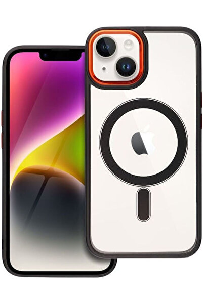 OEM Κάλυμμα Πλάτης Color Edge Mag Πλαστικό / Σιλικόνη Μαύρο (iPhone 14)