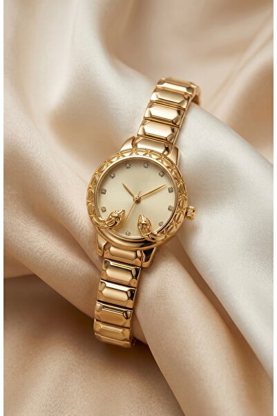 KLISHE Butik Women's Steel Watch Gold Color Special Design Dial Vintage Old M...