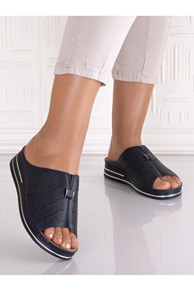 Botinelli Dalilia Women's Blue Ecological Leather Slippers, Size 41