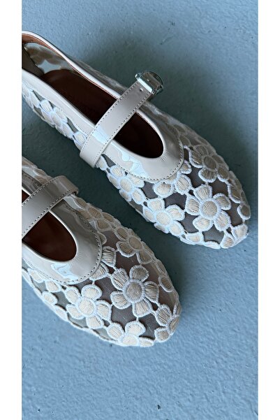 Eataly Shoes Flora Bej Balerini Mary Jane