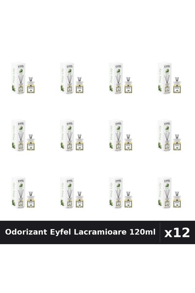 Eyfel Set 12 Odorizante Camera cu Betisoare - Lacramioare Parfum Intens 120ml
