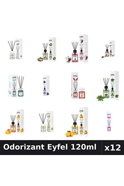 Eyfel Set 12 Odorizante Camera cu Betisoare - 12 Arome Asortate, 120ml