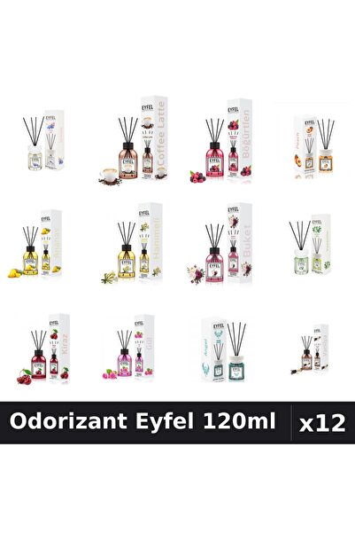 Eyfel Set 12 Odorizante Camera cu Betisoare - 12 Arome Asortate, 120ml
