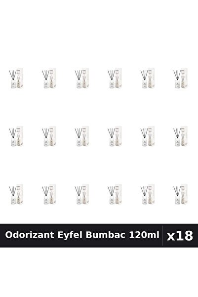 Eyfel Set 18 Odorizant Camera cu Betisoare Aroma Bumbac 120ml