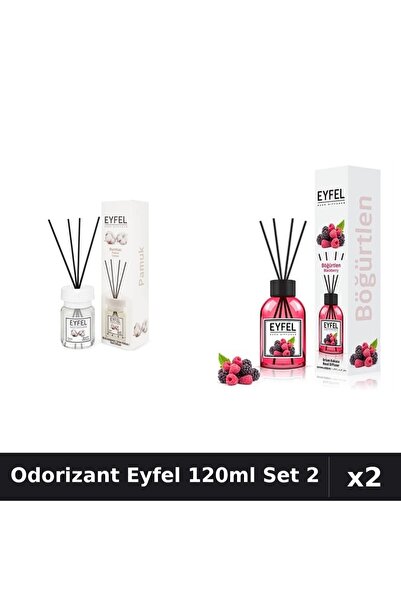 Eyfel Set 2 Odorizante Camera cu Betisoare 120ml - Bumbac, Fructe Padure