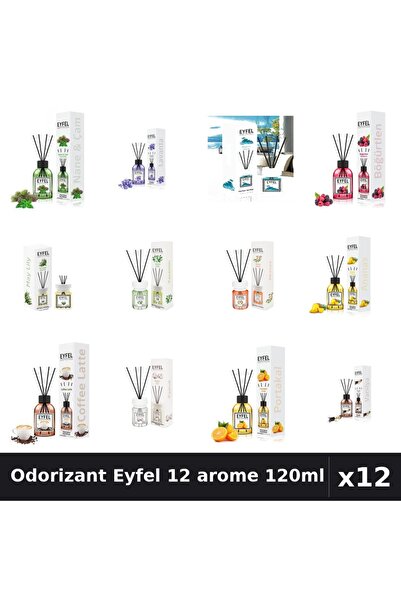 Eyfel Set 12 Odorizante Camera cu Betisoare - 12 Arome Asortate, 120ml