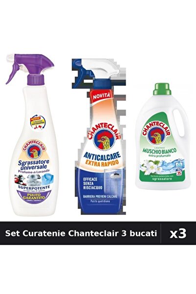 Chanteclair Set 3 Curatenie - Degresant 600ml, Anticalcar 625ml, Detergent 15...