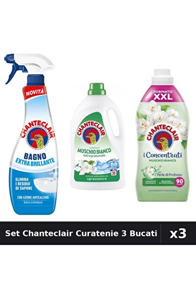 Chanteclair Set 3 Curatenie - Degresant 625ml, Detergent 1575ml, Balsam 1800ml