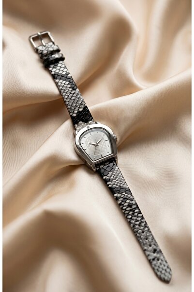 KLISHE Butik Royale Women's Watch Silver Color Snake Pattern Leather Cord Vin...