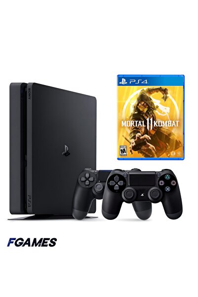 Sony Consola Playstation 4 Slim Ps4 500gb + Două controlere + Mortal Kombat 1...