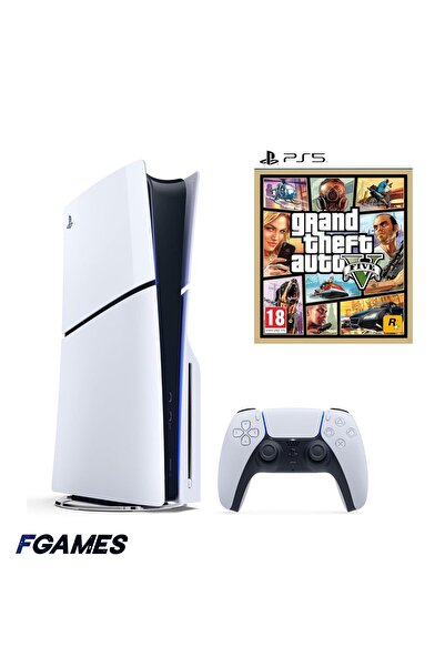 Sony Consola Playstation 5 Slim, Ps5 Ediția cu Disc 1TB + Gta 5 PlayStation 5...
