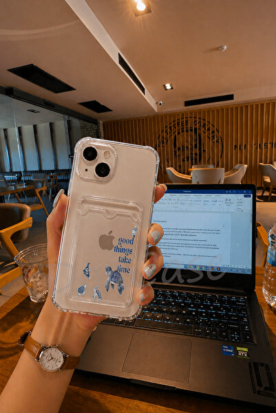DoaCase iPhone 13 Uyumlu Kartlıklı Şeffaf Kılıf Köşe ve Kamera Korumalı Darbe...