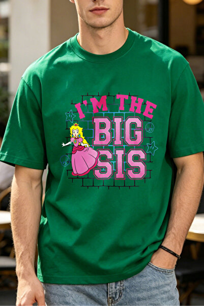 Fleck تي شيرتات كاجوال للرجال من Princess Peach I M The Big Sis تي شيرتات مطب...