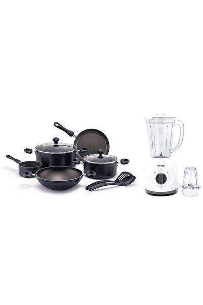 Prestige 9 pcs Non-Stick Cookware Set, PR22480 + 1.5L Stand Blender, 400W, Wh...