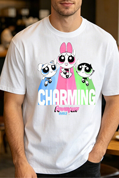 Fleck Cute Cartoon Character Design T Shirts For Men Powerpuff Girls Charming...