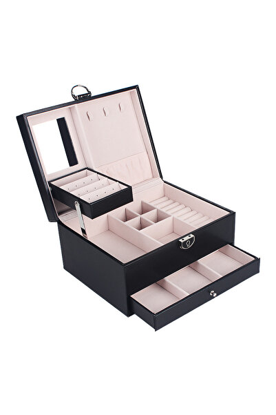 GIDA-CRIS Cream-white jewelry box made of high-quality eco- Leather , with th...