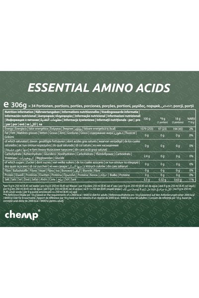 Chemp Amino acizi Pure & Electroliți 306 g aromă de măr verde