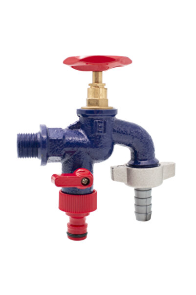 Everpower Robinet de serviciu dublu din fontă cu două ieșiri de 1/2 inch