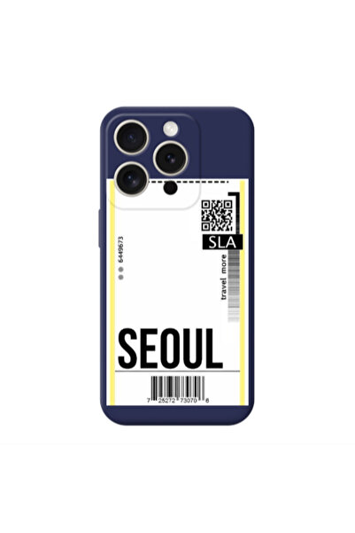 Other Apple iPhone 15 Pro Max Seoul Travel More Dark blue Colored Silicone TP...