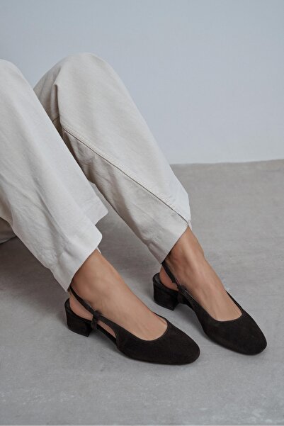 NİŞANTAŞI SHOES Balerini de damă Harmony din piele naturală maro, cu vârf rot...