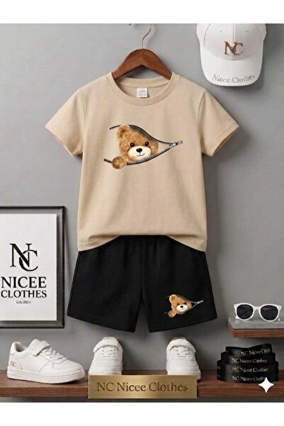 NC Nicee Clothes Tricou și pantaloni scurți de vară pentru copii, unisex (imp...