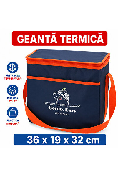 Golden Days Geantă Termică Frigorifică 36 x 19 x 32 cm, Interior Izolat, Pent...