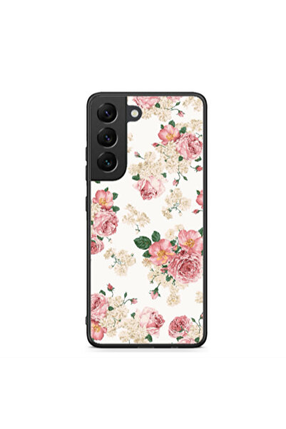 Other Samsung S22 Plus Pink Flowers 2 Black Glossy Θήκη