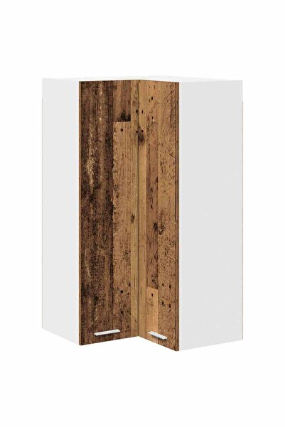 vidaxl Wall cabinet with door Old wood and White 57 x 57 x 100 cm