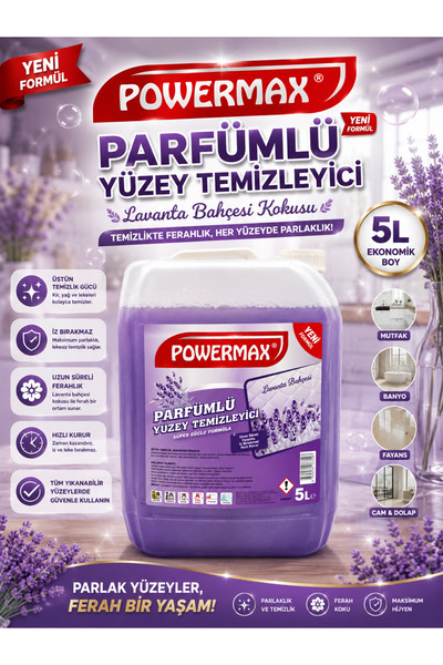 powermax LAVANTA FERAHLIĞI GENEL YÜZEY TEMİZLEYİCİ 5 LİTRE GÜÇLÜ TEMİZLİK VE ...