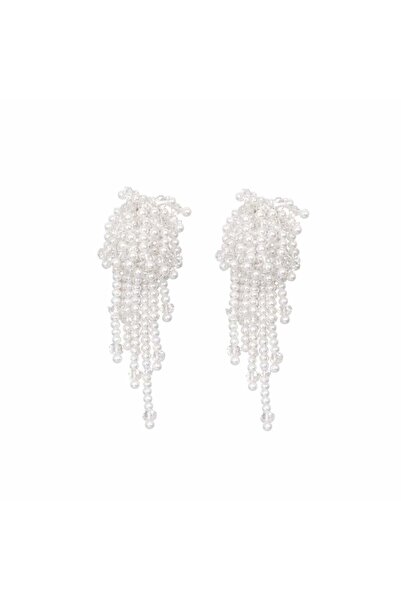 neslyaccessories White pearl tassel earrings