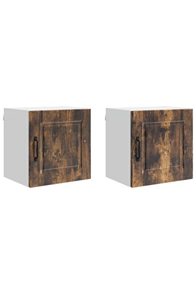 vidaxl Kitchen cabinet with shelf 2 pcs Smoked oak 40 x 31 x 40 cm