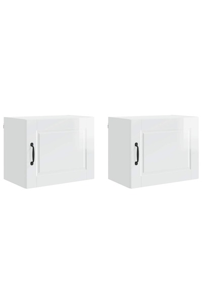 vidaxl Dulap de bucătărie cu raft 2 pcs Alb lucios 50 x 31 x 40 cm