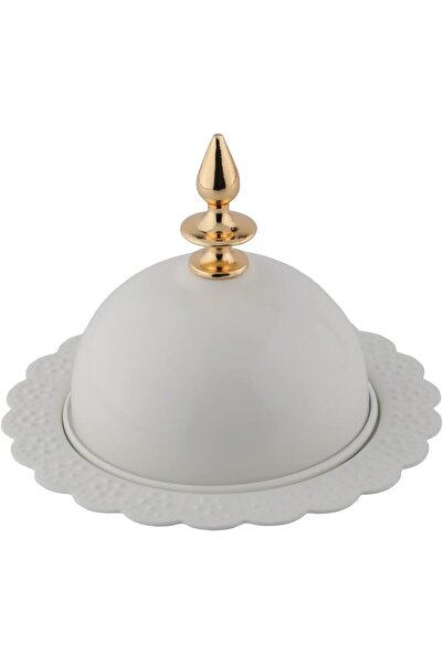 Generic Al Saif Round Iron Date Bowl, Small, Ivory White, 1 Piece