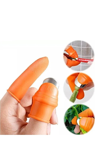mucit home Silikon Parmak Soyacak Parmak Koruyuculu Tırnak Bıçak 1 Çift