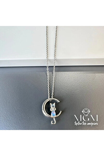 Marsilyan Nvdn- Ieg - Steel Zircon Stone Cat Necklace Iegrs-Nvdn1