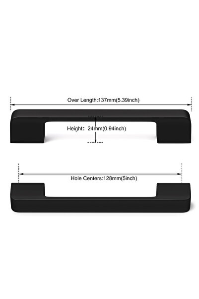 choice2 128mm 1Pcs Modern Black Aluminum Kitchen Cabinet Dresser Knobs Furnit...