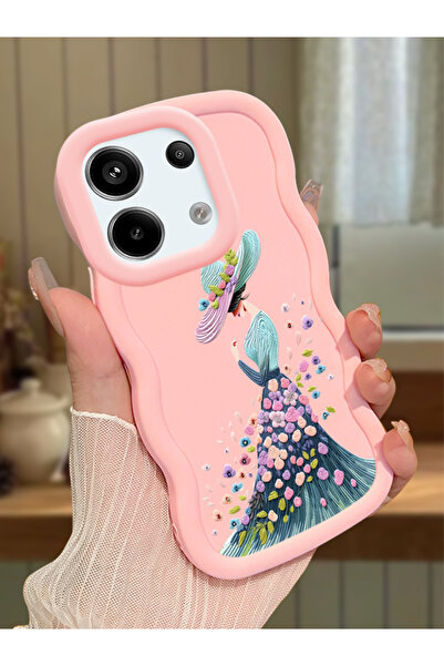 Hontinga Redmi Note 13 Pro 5G Uyumlu Kılıf kamera koruyucu Pembe Silikon Coup...
