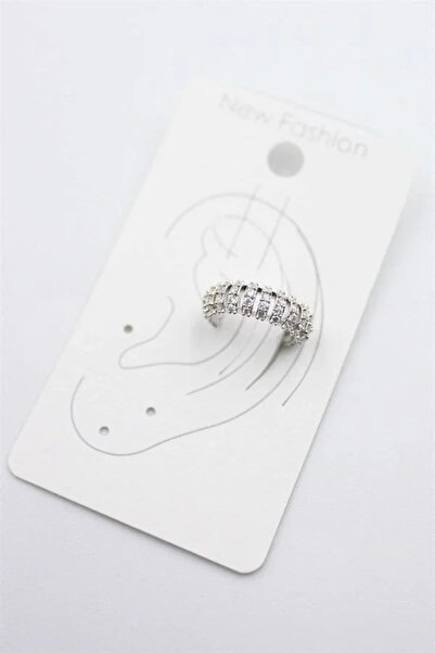 Marsilyan Nvdn- Ieg - Stoned Cartilage Earrings - Silver Iegrs-Nvdn1
