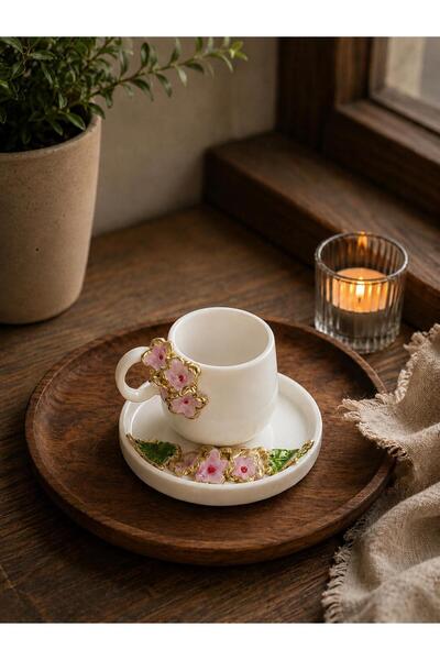 tuanART Seramik Ortanca Model Bardak Mug Kahve Fincanı (Lila ya da pembe reng...
