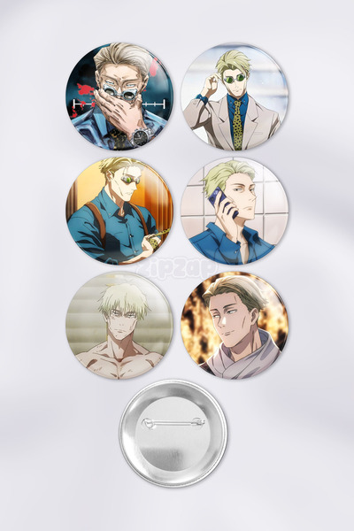 ZipZap Kento Nanami Jujutsu Kaisen Çanta Süsü Rozet İğneli Buton Rozet Seti (...