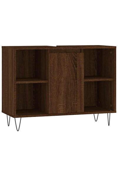 vidaxl Bathroom cabinet, brown oak, 80x33x60 cm, composite wood