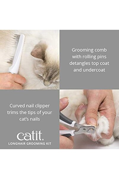 Yıldızan Terra Organik Brush Set for Long-Haired Cats, Brush for Long-Haired ...