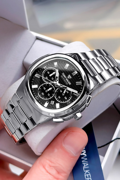 Tonny Walker Men's Watch - Silver Color - Steel Band - Water Resistant - All ...