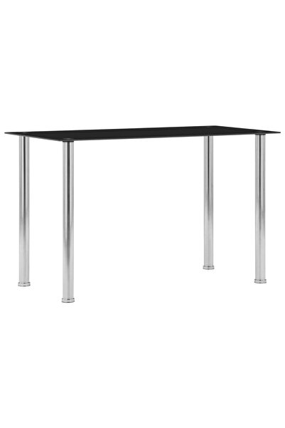 vidaxl Masă de bucătărie, negru, 120 x 60 x 75 cm, sticlă securizată