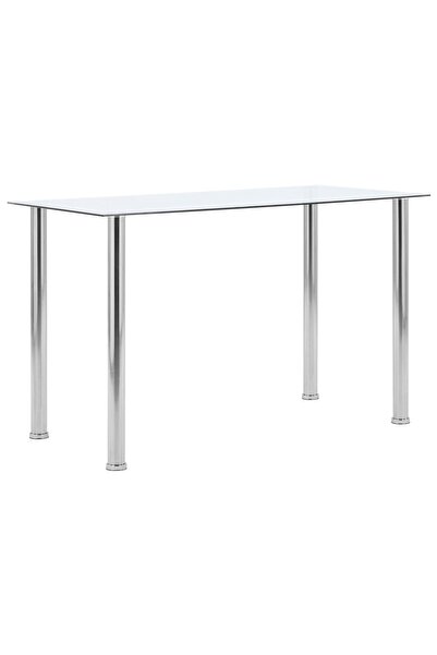 vidaxl Masă de bucătărie, transparent, 120x60x75 cm, sticlă securizată