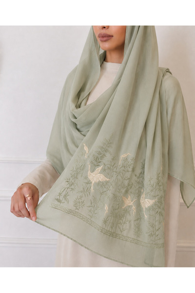 Veil Designer Origami Poal Japanese Fabric Veil with Different Embroidery on ...