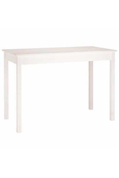 vidaxl Masă de sufragerie, alb, 110x55x75 cm, lemn masiv de pin