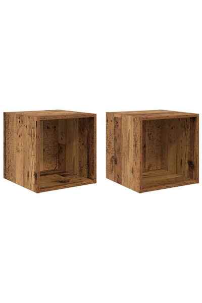 vidaxl Dulap de perete 2 pcs Lemn vechi 37 x 37 x 37 cm Lemn compozit